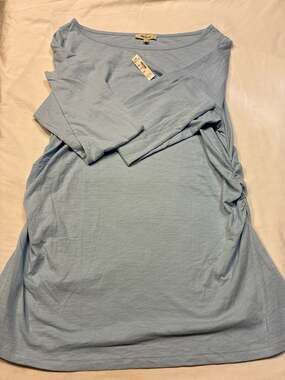 Madewell Pima Cotton Ruched Boatneck Tee Size XL